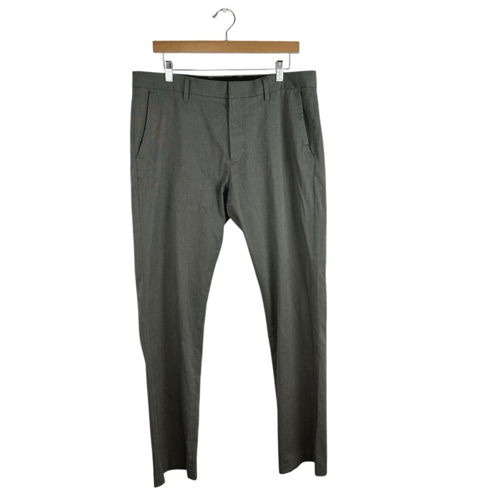 Bonobos Men's Gray Slim Fit Straight Leg Trousers Chino Dress Pants Size 35